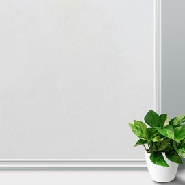 NINETREX Frosted Glass Window Privacy Film Static Cling Decorative Opaque Window Stickers, Sun Blocking Removable No-Glue Window Covering for Bathroom Office Home,Matte Pure White 23.6 x 78.7 inches