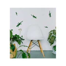 StickerDeen | Gecko Lizard Shape Style Decoration Removable Furniture, Nursery, Bedroom Wall Art Vinyl Decal Stickers Gift | (Pack 26) (Dark Green)