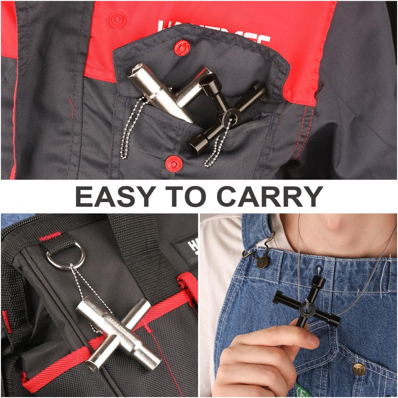 HAUTMEC 4 Way Sillcock Water Key Set 2 PCS, Universal