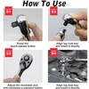 Bestgle 1/4" Square Drive Stubby Reversible Ratchet Wrench with 72-Tooth