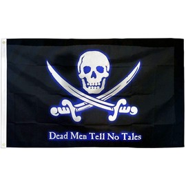Dead Men Tell No Tales Flag - Premium Double-Stitched 100% Polyester w/Brass Grommets 3' x 5'