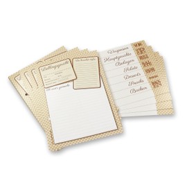 40 Recipe Cards & 9 Tabs DIN A5 Tabs Set with Tabs for Writing Yourself Thick and High Quality Paper Wedding Game Refill Pack Punched