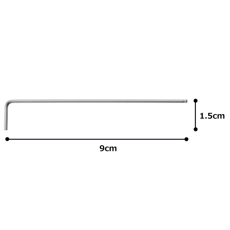 TONE BLB-02 Long Ball Point L-Shaped Wrench, 1/16 inch Wide