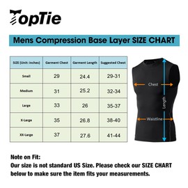 TOPTIE Men's Sleeveless Compression Shirt, Sports Base Layer Tank Top, Athletic Workout Shirt-Black-S
