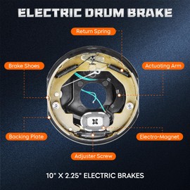 Youxmoto 10" X 2-1/4" Right Hand Trailer Electric Brake Assembly Self-Adjusting, for 3,500 lbs. 10 Trailer Electric Brake for Alko for Dexter RVs