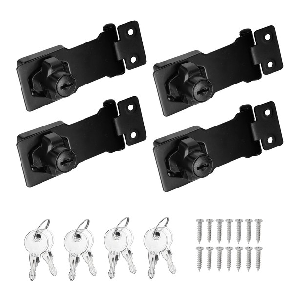 WENLISELL 4 PCS Keyed Hasp Lock, Heavy Duty Hasp and