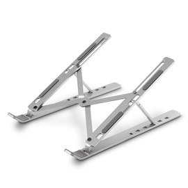 Hama Laptop Stand 15.6 Inch Aluminium, Ergonomic, Foldable with Tilt Angle, Stable and Non-Slip, Ideal for Office