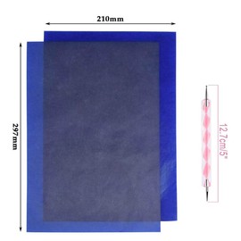 Yesallwas 100 Sheets of Carbon Paper, A4 Blue Tracing Paper, DIY Craft Transfer Paper for Wood, Paper, Canvas, Glass, Ceramics and Other Surfaces with 1 Embossing Pen Dotting Tools