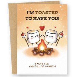 KikiSprout Funny Anniversary Card & Gifts for Husband, Wife, Boyfriend, Girlfriend, Him, and Her / Sweet Romantic Greeting Card with Envelope 5in x 7in and sticker(Hand Drawn, Premium Quality) (Marshmallow)