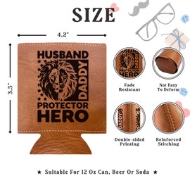 Gifts for Husband from Wife, Best Husband Ever Birthday Gifts, Fathers Day Gift for Dad, PU Leather Can Cooler Sleeves for Men, Gifts for Father from Duaghter Son, Anniversary Gift for Him