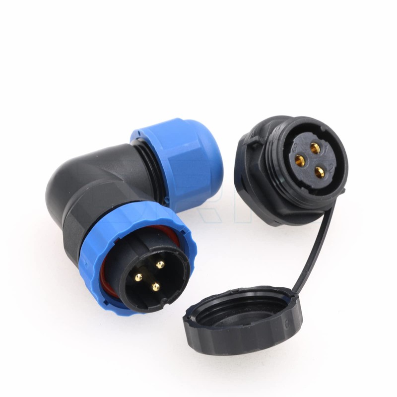 DRRI SD20 20mm Elbow 3 Pin Back nut Waterproof Aviation