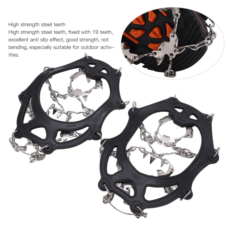 Ice Traction Cleats Shoe Crampons Snow Grips with 19 Spikes