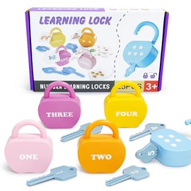 Ninigai Apple Locks with Keys for Toddlers Ages 3-5 – Montessori Number Toys for Kids for 3 Year Old | Counting Games | Preschool & Kindergarten Classroom Must Haves