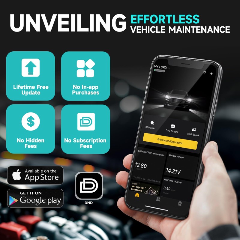 DND Bluetooth OBD2 Scanner - All System Diagnostic Tool for