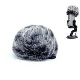 PhantAccy Pop Filter/Windscreen for Blue Yeti and Yeti Pro Microphones, Furry Mic Cover for Wind and Ambient Noise Reduction