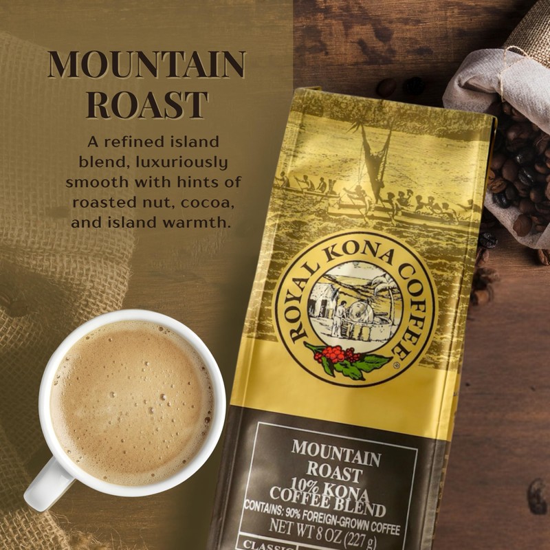 ROYAL KONA COFFEE - Medium Roast Ground Coffee, Mountain Roast