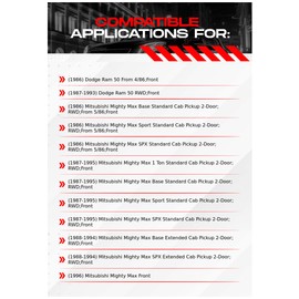 R1 Concepts Front Brake Rotor Kit |Brake Rotors| Brake Disc|fits 1986-1996 Dodge Ram 50; Mitsubishi Mighty Max