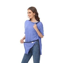 HIBOCT Shoulder Surgery for Women Post Mastectomy Chemo Shirts for Port Access Women Surgical Recovery Snap Tear Away Shirt