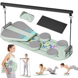 PRUINKLE Pilates Reformer Set - Foldable Sliding Reformer, Pilates Board for Home Workout, Portable Abdominal Core Trainer Pilates Reformer Board - Full Body Workout Equipment for Home (Green)