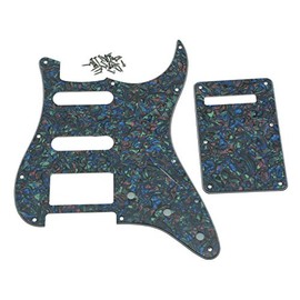 KAISH 11 Hole ST/Strat Style HSS Pickguard with ST Back Plate Tremolo Trem Cover for USA/Mexico Stratocaster/Strat Abalone Pearl