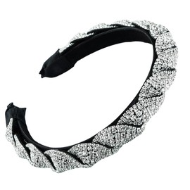 scicent Headband Non-Slip Rhinestone Hairbands Wide Hair Band for Wedding Padded Head Band Fashion Hair Accessories for Women Hair Decoration for Daily Wearing - 26804
