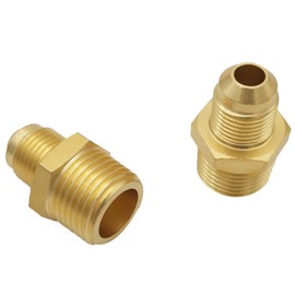 MENSI Propane Hose Accessories Compression Metals Brass Couples Tube Fitting 3/8" Male Flare x 1/2" NPT Male Pipe Half-Union Gas Adapter 2 Sets
