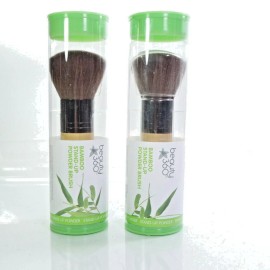 Beauty 360 2x Beauty 360   BAMBOO STAND -UP POWDER BRUSH  Natural Wood Handle