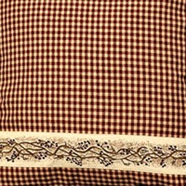 Country House New Country Primitive Red Burgundy GINGHAM CHECK BERRY VINE CAFE SWAGS Curtains