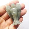 Manekieko Natural Moonstone Guardian Angel Statue, 50 mm Hand Carved