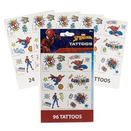 Show-Offs Spider Hero Temporary Tattoos - 96 Count, Small, Red