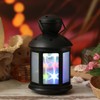 LED Lantern with Effect, Decorative Mood Lantern (Black - Coloured