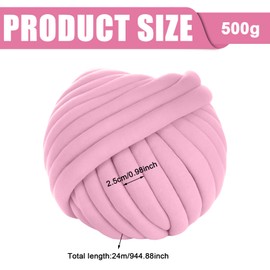 Arm Knitting Wool, 500 g/25 m Bulky Chunky Yarn, Tubular Yarn, Crochet Wool, Coarse Knitted Cuddly Blanket, Chunky Wool for Hand Knitting, Arm Knitting, Icelandic Wool for Beginners (Light Pink)