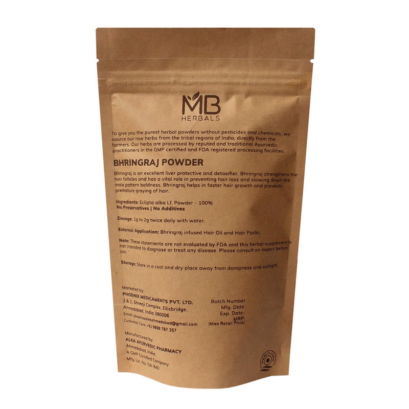 MB Herbals Pure Bhringraj Powder 100 Grams | Pure Bhringaraj