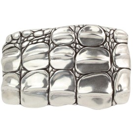 BELTINGER Crocodile Belt Buckle 4.0 cm Buckle Interchangeable Buckle Belt Buckle 40 mm Solid Press Stud Belt up to 4 cm, silver
