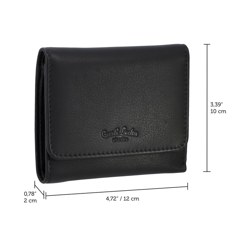 Gusti Marely Women's Leather Wallet, black, Retro