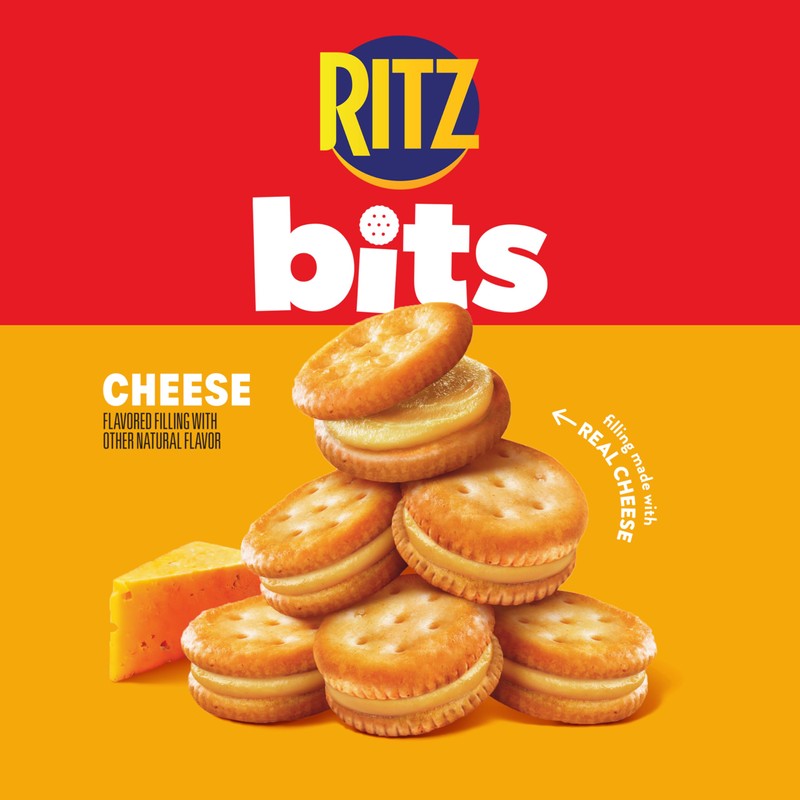 RITZ Bits Cheese Sandwich Crackers, Snacks for Kids and Adults,