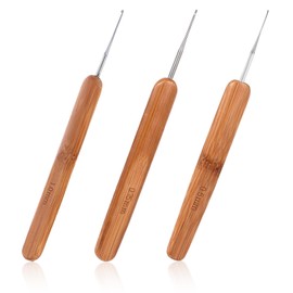 Pack of 3 Crochet Hooks, Dreadlock Hooks, Dreadlocks Crochet Hook (0.5 mm/0.75 mm/1 mm) for Hair, Dreadlock Extension Crochet Set, for Dreadlocks, Braids, Wigs and More, DIY Braid Craft, 1 Hook