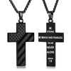 Fiusem Cross Necklace for Men, Black Mens Cross Necklaces with