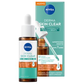NIVEA Derma Skin Clear Siero Viso Perfezionante & Riequilibrante 30ml, Siero Niacinamide, Acido Ialuronico e Pro-Vitamina B5 pelli miste e grasse, Formula anti imperfezioni, purificante e levigante
