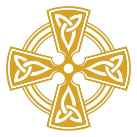 NBFU Religious Jesus Christian Cross Celtics 8 (Metallic Gold) (Set Of 2) Premium Waterproof Vinyl Decal Stickers For Laptop Phone Accessory Helmet Car Window Bumper Mug Tuber Cup Door Wall Decoration