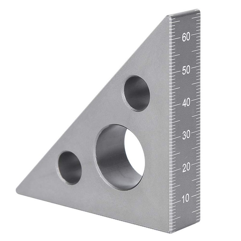 Triangle Ruler 45/90 Degree Aluminium Alloy Triangle Ruler Angle Ruler