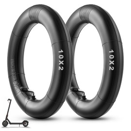 Amitor 10 x 2 Inner Tube, 10 Inch Inner Tube E Scooter Thickened, High Elasticity Butyl Rubber Pram Hose 10 x 2 with Silver Valve 90°, Durable E Scooter Replacement Hose 10 x 2 Inches, 2 Pieces