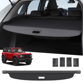 ZZEQYG Cargo Cover for 2021 2022 2023 2024 Ford Bronco Accessories Retractable Cargo Cover Trunk Cover All Weather Shielding Shade Cargo Luggage Cover(Not for 2 Door and Bronco Sport)