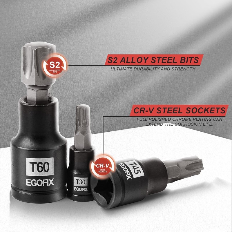 Torx Bit Socket and External Socket Set, S2 and Cr-V