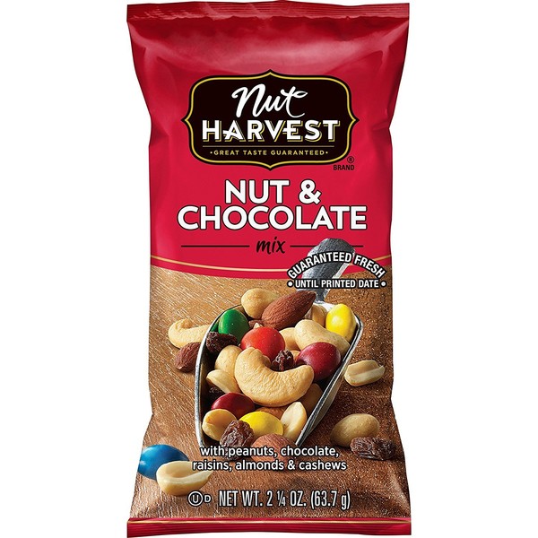 Nut Harvest & Chocolate Mix, 2.25 Oz, Pack of 16 (Packaging May Vary)