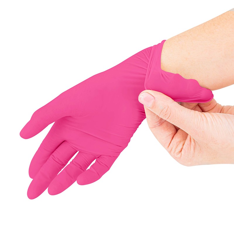 SF Nitrile Disposable Gloves S Magenta, Pack of 100/Box, Nitrile