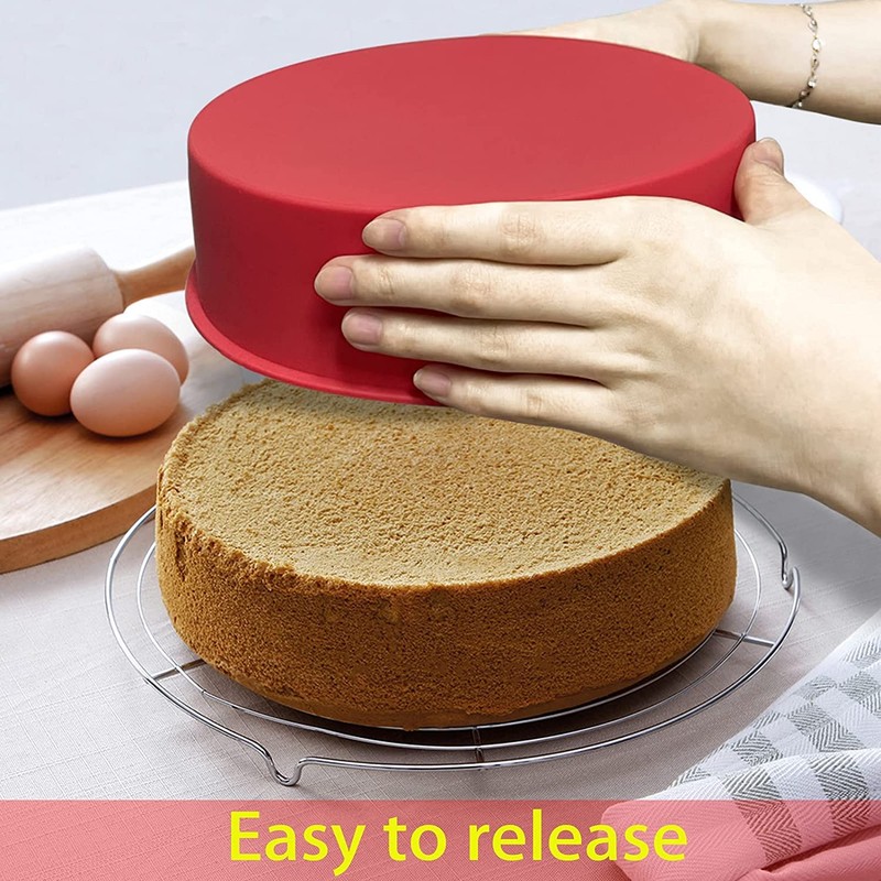 Heart Shaped Cake Pans, 3pcs 6 Inch Silicone Cake Pan