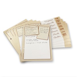 40 Recipe Cards & 9 Tabs DIN A5 Tabs Set with Tabs for Writing Yourself Thick and High Quality Paper Wedding Game Refill Pack Punched
