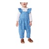Petit Bateau Baby Girls' Long Overalls, blue/white