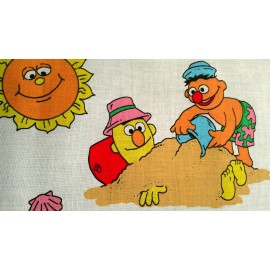 Spectrix Fabric Sesame Street Vintage 1993 "At The Beach" 14" x 18" Square Elmo Cookie $3